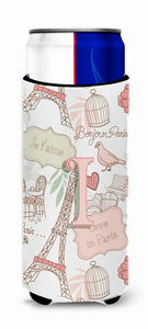 Letter Love in Paris Pink Ultra Hugger for slim cans - 638508021489