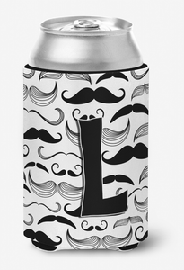 Monogram Letter Moustache Can or Bottle Hugger - 615872969869