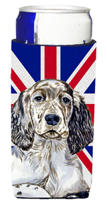 Dog with English Union Jack British Flag Ultra Hugger for slim cans - 615872826742