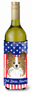 American Flag and Dog Wine Bottle Hugger - 638508210258