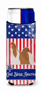 USA Patriotic Dog Ultra Hugger for slim cans - 638508495341