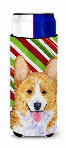 Candy Cane Christmas Design with Dog Ultra Hugger for slim cans - 615872746934