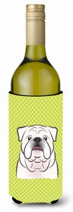 Checkerboard Design with Dog Wine Bottle Hugger - 615872917938