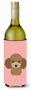 Checkerboard Design with Dog Wine Bottle Hugger - 615872918911