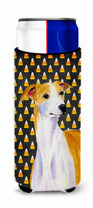 Candy Corn Halloween Design with Dog Ultra Hugger for slim cans - 615872732340