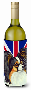Dog with English Union Jack British Flag Wine Bottle Hugger - 615872827466