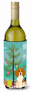 Merry Christmas Tree with Dog Wine Bottle Hugger - 638508539649