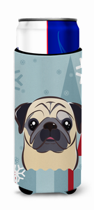 Winter Holiday Dog Design Ultra Hugger for slim cans - 638508125330