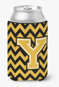 Monogram Letter Chevron Can or Bottle Hugger - 638508275752