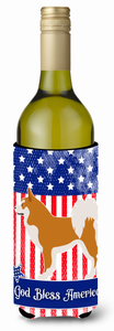 American Flag and Dog Wine Bottle Hugger - 638508987099