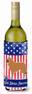 American Flag and Dog Wine Bottle Hugger - 638508497499
