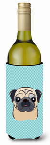 Checkerboard Design with Dog Wine Bottle Hugger - 615872917730