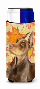 Dog with Fall Design Ultra Hugger for slim cans - 652259173600