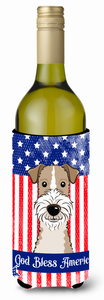 American Flag and Dog Wine Bottle Hugger - 638508210241