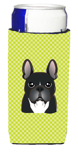 Checkerboard Design with Dog Ultra Hugger for slim cans - 615872916146