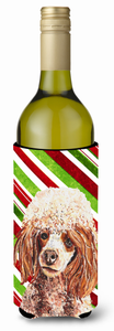 Candy Cane Christmas Design with Dog Wine Bottle Hugger - 615872845941