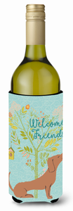 Welcome Friends with Dog Wine Bottle Hugger - 652259201327