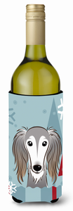 Winter Holiday Dog Design Wine Bottle Hugger - 638508124388
