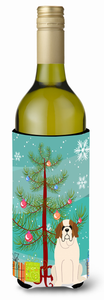 Merry Christmas Tree with Dog Wine Bottle Hugger - 638508539595