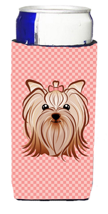 Checkerboard Design with Dog Ultra Hugger for slim cans - 615872916535