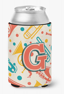 Monogram Letter Retro Musical Instruments Can or Bottle Hugger - 615872967742