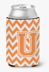 Monogram Letter Chevron Can or Bottle Hugger - 638508273963