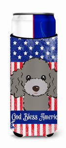 American Flag and Dog Ultra Hugger for slim cans - 638508204165