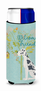 Welcome Friends with Dog Ultra Hugger for slim cans - 652259201563
