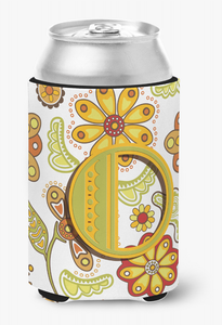 Monogram Letter Floral Can or Bottle Hugger - 615872968336