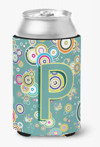 Monogram Letter Circle Circle Alphabet Can or Bottle Hugger - 615872971466