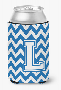 Monogram Letter Chevron Can or Bottle Hugger - 638508273628
