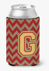 Monogram Letter Chevron Can or Bottle Hugger - 638508274328