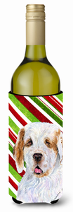 Candy Cane Christmas Design with Dog Wine Bottle Hugger - 615872709366