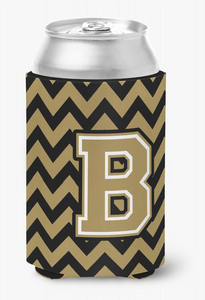Monogram Letter Chevron Can or Bottle Hugger - 638508274779