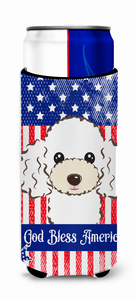 American Flag and Dog Ultra Hugger for slim cans - 638508204141