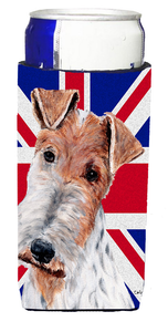 English Union Jack British Flag Design with Dog Ultra Hugger for slim cans - 615872822447