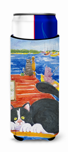 Cat Fishing from the dock Ultra Hugger for slim cans - 615872726134