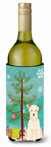 Merry Christmas Tree with Dog Wine Bottle Hugger - 638508539854