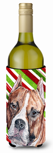 Candy Cane Christmas Design with Dog Wine Bottle Hugger - 615872845996