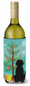 Merry Christmas Tree with Dog Wine Bottle Hugger - 638508539816