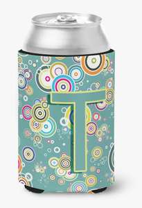 Monogram Letter Circle Circle Alphabet Can or Bottle Hugger - 615872971503