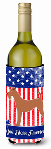 American Flag and Dog Wine Bottle Hugger - 638508986450