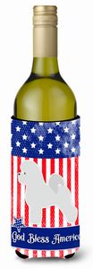 American Flag and Dog Wine Bottle Hugger - 638508497338