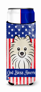 American Flag and Dog Ultra Hugger for slim cans - 638508203649