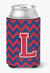 Monogram Letter Chevron Can or Bottle Hugger - 638508275875