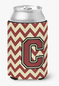 Monogram Letter Chevron Can or Bottle Hugger - 638508277343