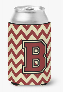 Monogram Letter Chevron Can or Bottle Hugger - 638508277336