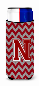 Chevron Maroon and White Ultra Hugger for slim cans - 638508012708