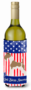 American Flag and Dog Wine Bottle Hugger - 638508986535