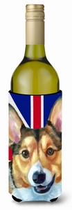 Dog with English Union Jack British Flag Wine Bottle Hugger - 638508069108
